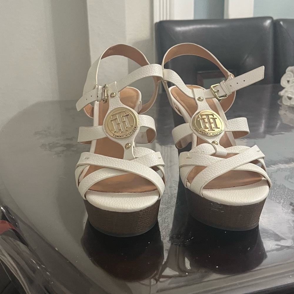 White Tommy Hilfiger Wedges